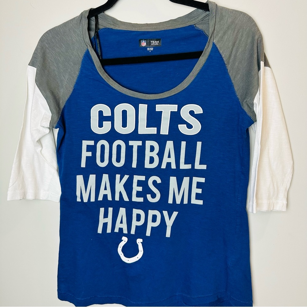 Indianapolis Colts NFL‎ Team Apparel Womens Long Sleeve Shirt Size Small.A148
